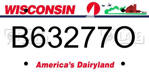 B63277O Wisconsin License Plate