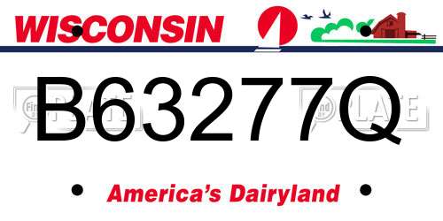 B63277Q Wisconsin License Plate