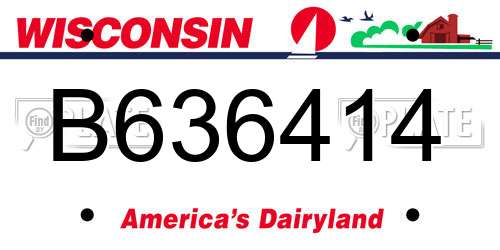 B636414 Wisconsin License Plate