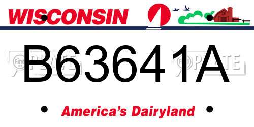 B63641A Wisconsin License Plate