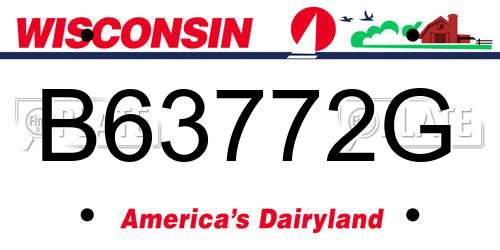 B63772G Wisconsin License Plate