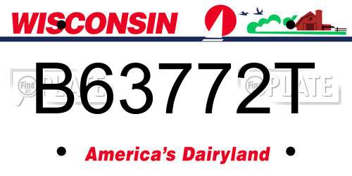 B63772T Wisconsin License Plate