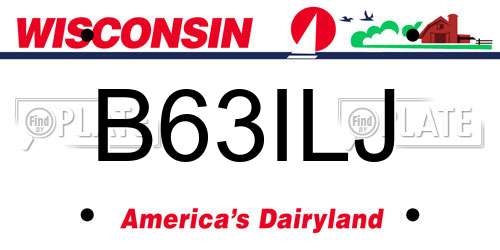 B63ILJ Wisconsin License Plate