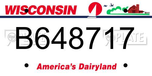 B648717 Wisconsin License Plate