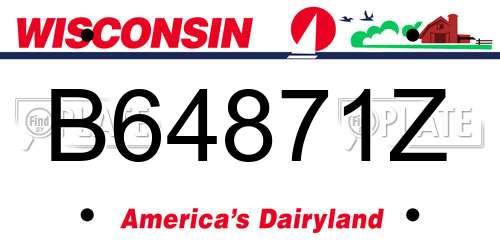 B64871Z Wisconsin License Plate