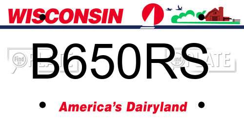 B650RS Wisconsin License Plate