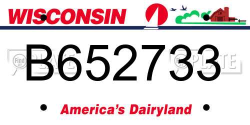 B652733 Wisconsin License Plate