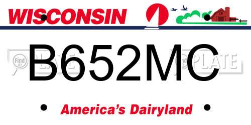 B652MC Wisconsin License Plate