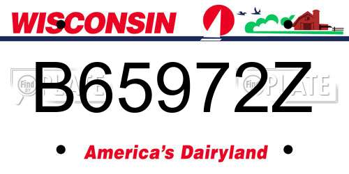 B65972Z Wisconsin License Plate