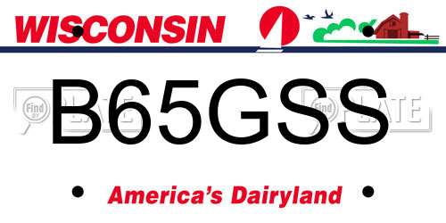 B65GSS Wisconsin License Plate