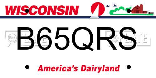 B65QRS Wisconsin License Plate