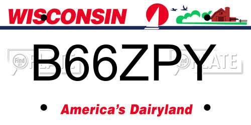 B66ZPY Wisconsin License Plate