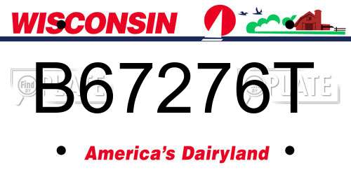 B67276T Wisconsin License Plate