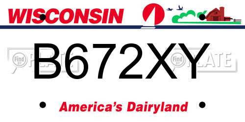 B672XY Wisconsin License Plate