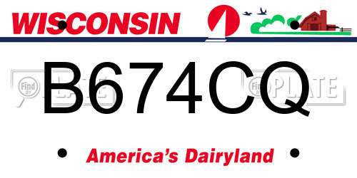 B674CQ Wisconsin License Plate