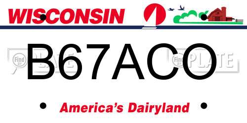 B67ACO Wisconsin License Plate