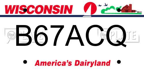 B67ACQ Wisconsin License Plate