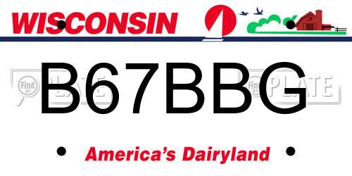B67BBG Wisconsin License Plate
