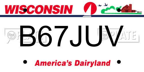 B67JUV Wisconsin License Plate