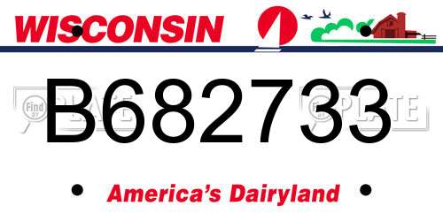 B682733 Wisconsin License Plate