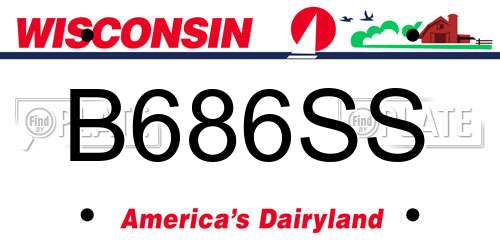 B686SS Wisconsin License Plate