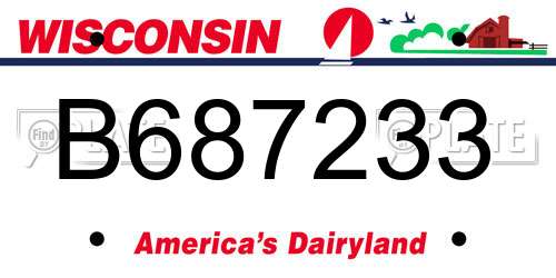 B687233 Wisconsin License Plate