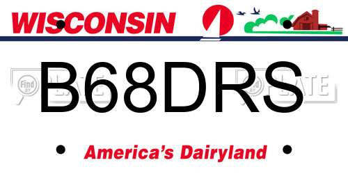 B68DRS Wisconsin License Plate