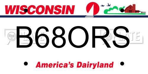 B68ORS Wisconsin License Plate
