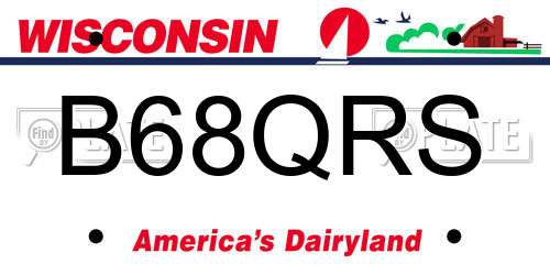 B68QRS Wisconsin License Plate