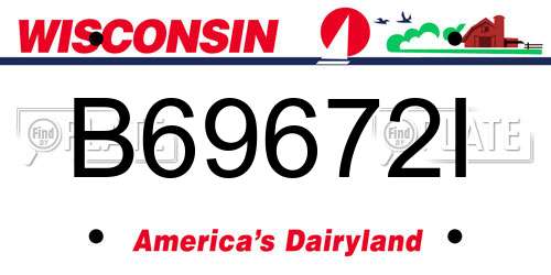 B69672I Wisconsin License Plate
