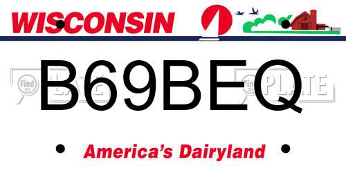 B69BEQ Wisconsin License Plate