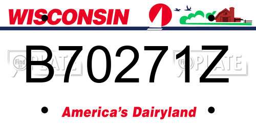 B70271Z Wisconsin License Plate