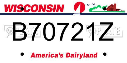 B70721Z Wisconsin License Plate