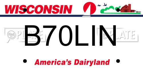 B70LIN Wisconsin License Plate