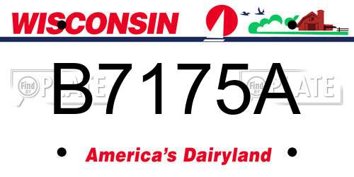 B7175A Wisconsin License Plate