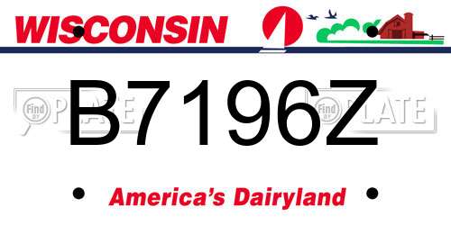 B7196Z Wisconsin License Plate