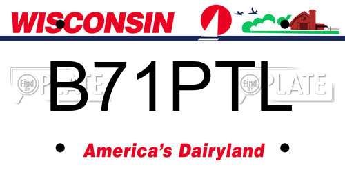 B71PTL Wisconsin License Plate
