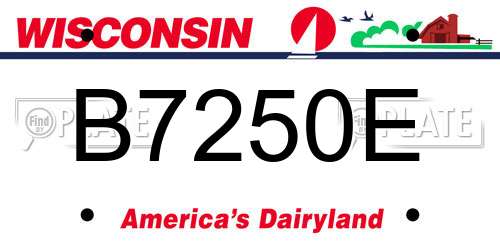 B7250E Wisconsin License Plate