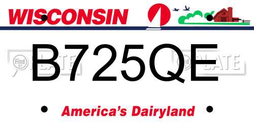 B725QE Wisconsin License Plate