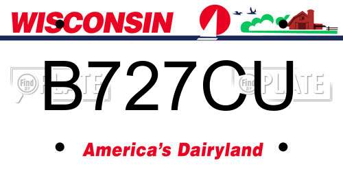 B727CU Wisconsin License Plate