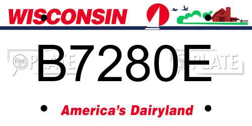 B7280E Wisconsin License Plate