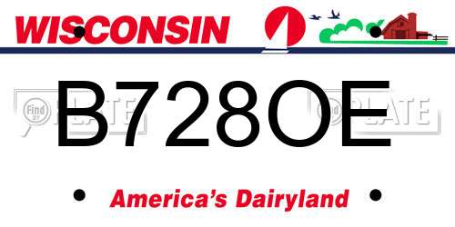 B728OE Wisconsin License Plate