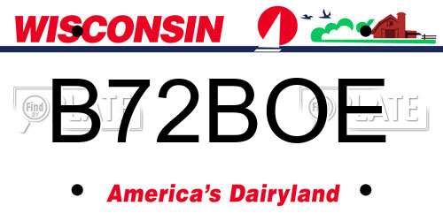 B72BOE Wisconsin License Plate