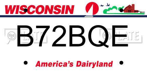 B72BQE Wisconsin License Plate