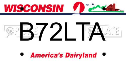 B72LTA Wisconsin License Plate