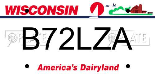 B72LZA Wisconsin License Plate