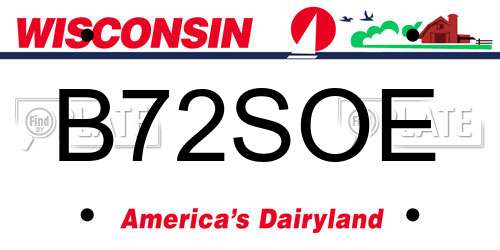 B72SOE Wisconsin License Plate