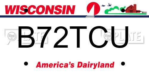 B72TCU Wisconsin License Plate