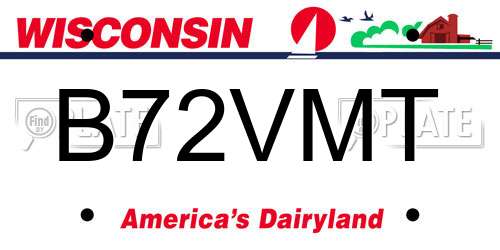 B72VMT Wisconsin License Plate