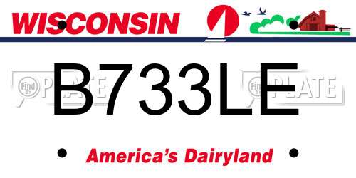 B733LE Wisconsin License Plate